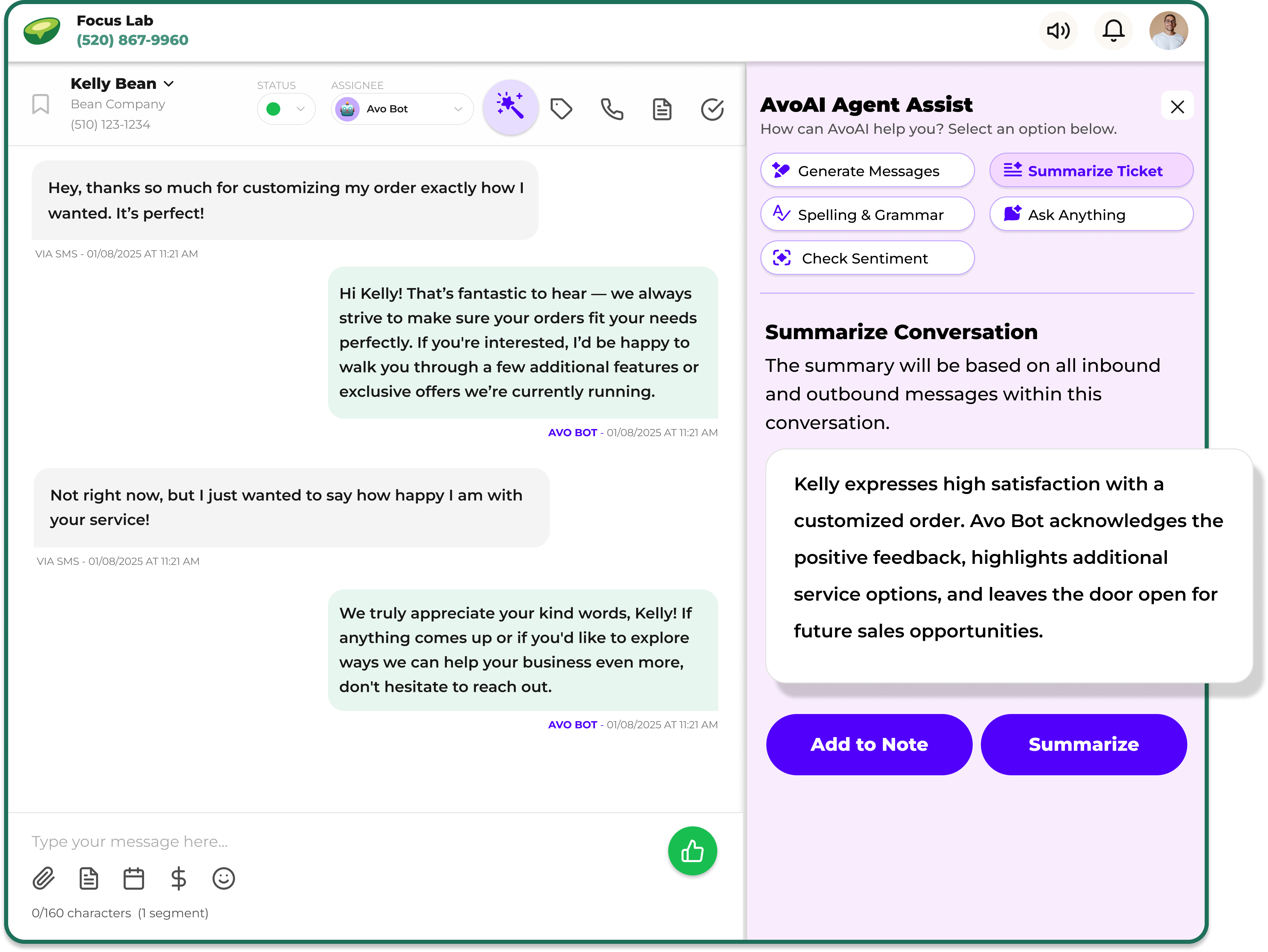 AI agent assist in conversations